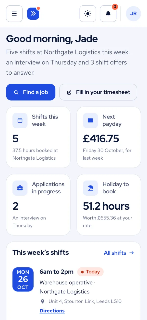 The candidate portal on a phone